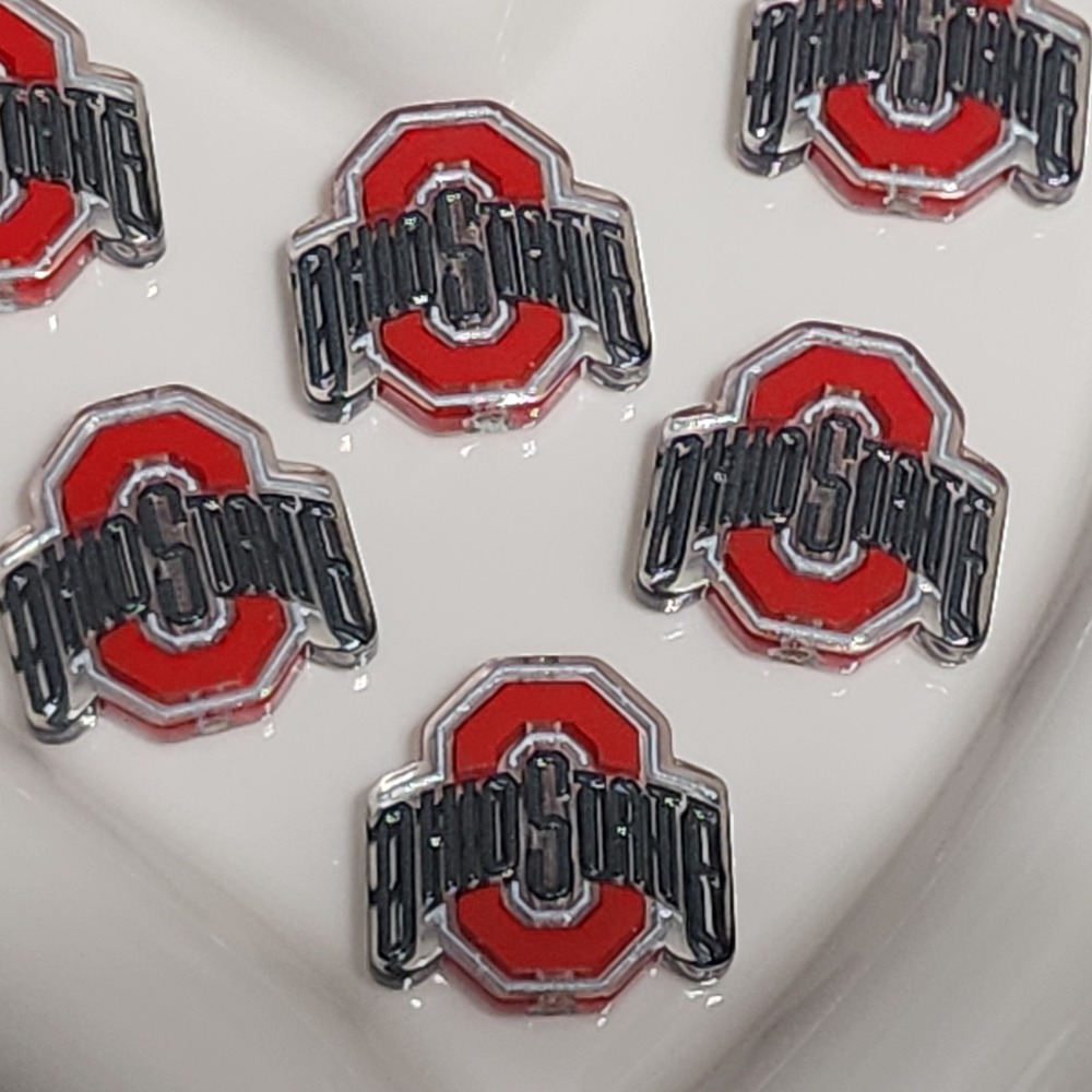 Ohio Football Beads 2 Pcs Focal Bead Beaded Pen Jewelry Making Charms Acrylic
